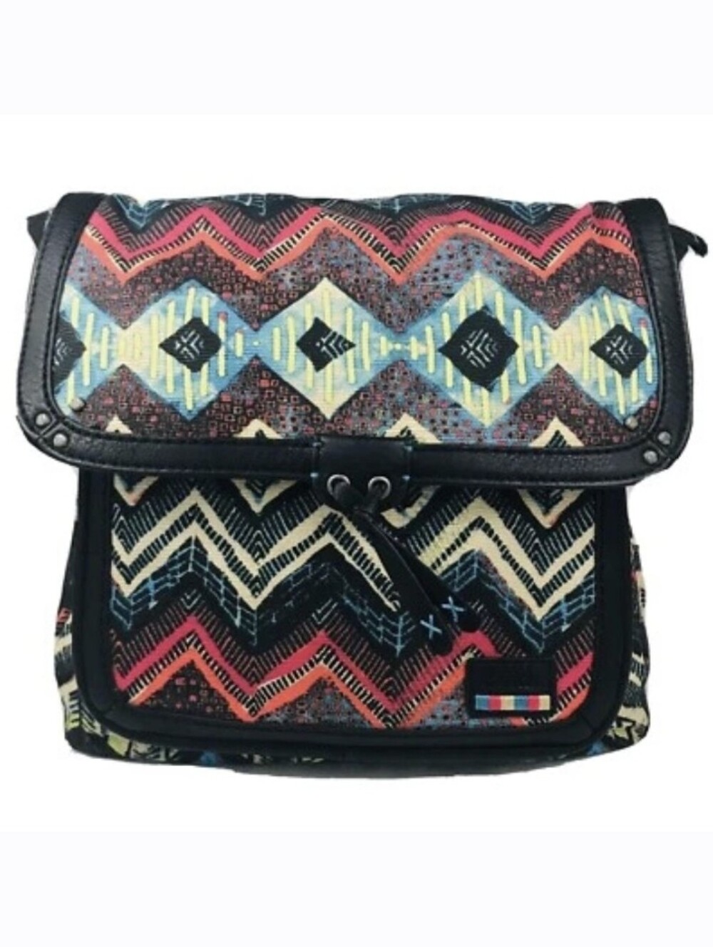 The Sak Aztec Canvas Backpack with Black Trim in Multicolor